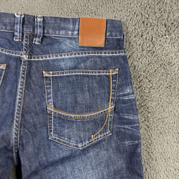 Polo Country Ralph Lauren Jeans Mens 32x32 Blue Straight Fit Dark Wash Whisker - Picture 10 of 16